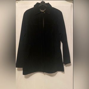 A.M.I. Women Black Suede Leather Jacket New w/o tags